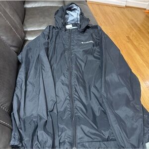 Columbia Men’s Black Hooded Shell Jacket Windbreaker Raincoat Size M
